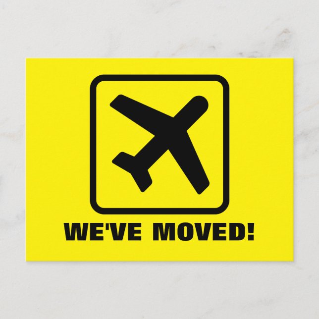 We've moved plane moving postcards for new address (Front)