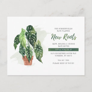We've Moved Planted New Roots Botanical Moving Announcement Postcard