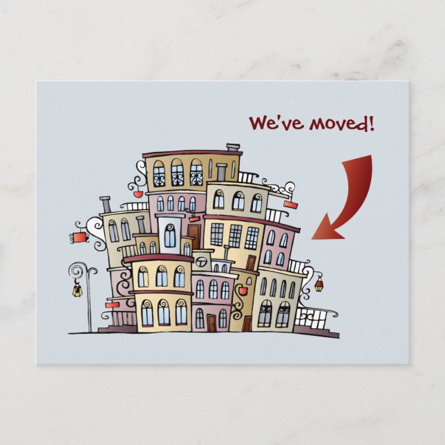 We've Moved Postcard (Front)