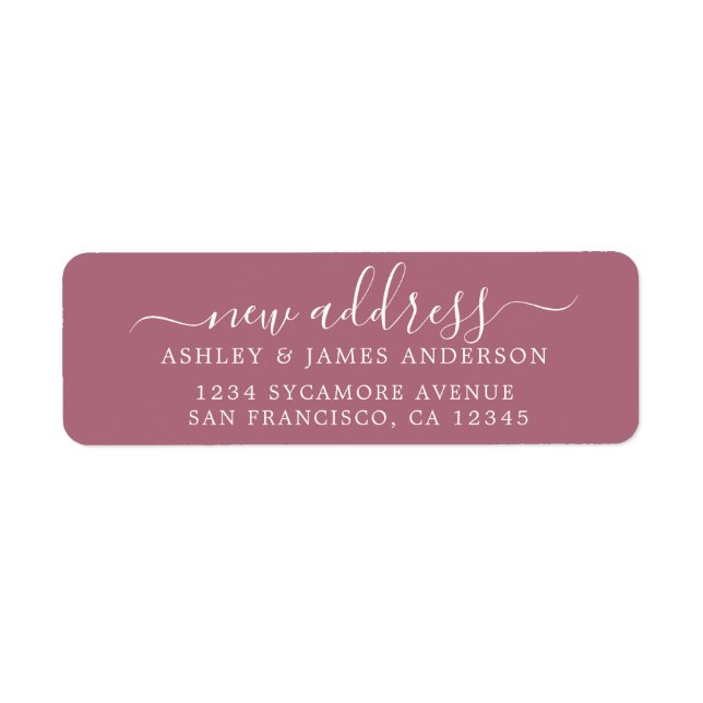 We've Moved Purple Cassis New Address label (Front)
