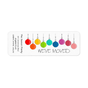 We've Moved Rainbow Christmas baubles