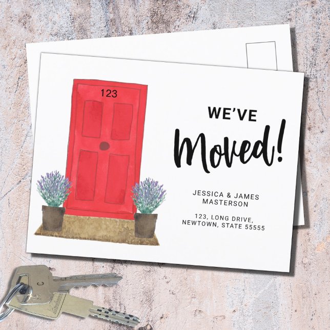 We've Moved Red Door Moving Announcement Postcard (Creator Uploaded)