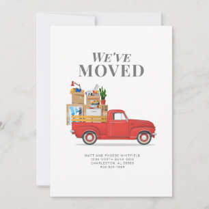Weve Moved Red Truck Moving Faire-part