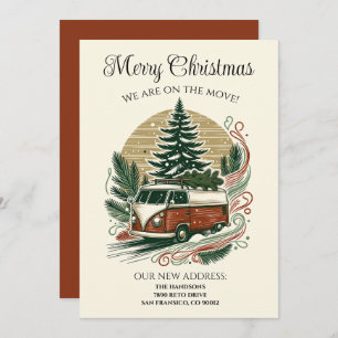 We've Moved Retro Christmas Invitation