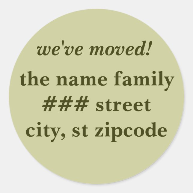 we've moved! return address labels - personalize (Front)