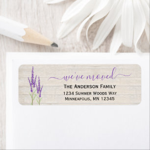 We've Moved Rustic Lavender Return Address