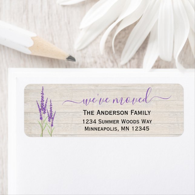 We've Moved | Rustic Lavender Return Address (Insitu)