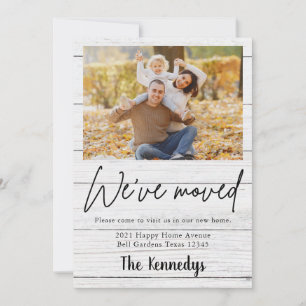 We've Moved Rustic Wood Photo New Home Moving Announcement