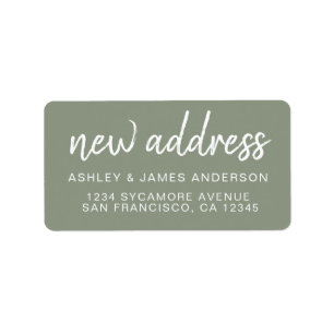 We've Moved Sage Green New Address Label