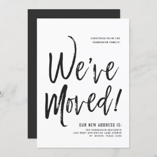 We've Moved   Script Style Minimal New Address Invitation