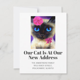 We've Moved Siamese Cat Pet New Home Script Moving Announcement