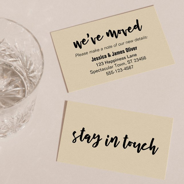 "We've Moved" Simple Bold Typography, Beige Card (Creator Uploaded)