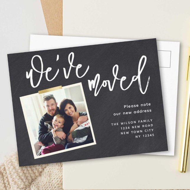 We've Moved Simple Modern Photo Moving Announcement Postcard (Creator Uploaded)