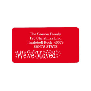 We've Moved Snowflake Christmas Label