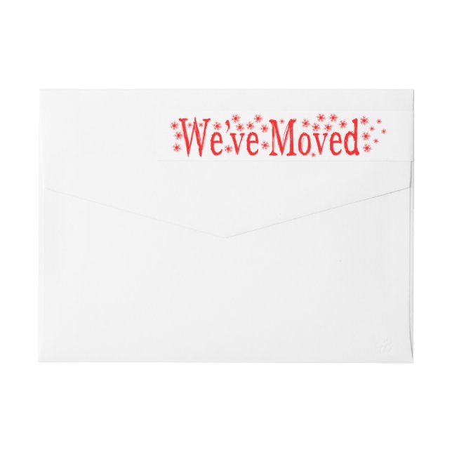 We've Moved Snowflake Christmas Wrap Around Label (Back)
