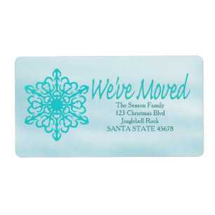 We've Moved snowflake Holiday Address Label