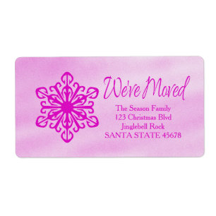 We've Moved snowflake Holiday Address Label