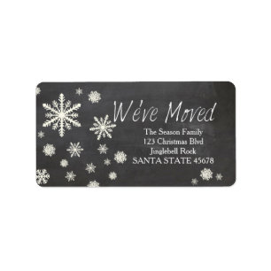 We've Moved snowflake Holiday Address Label