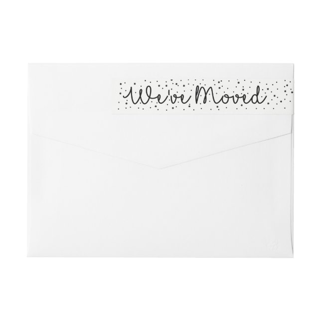 We've Moved Snowflake wraparound label (Back)