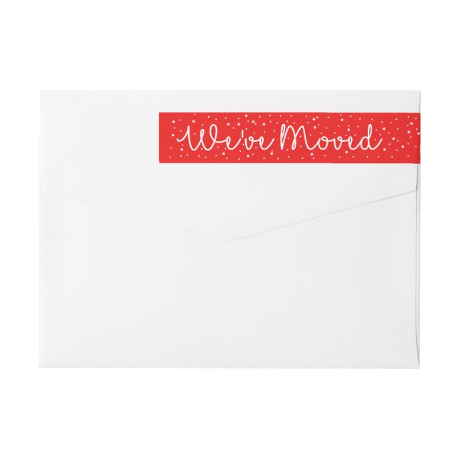 We've Moved Snowflake wraparound label (Back)