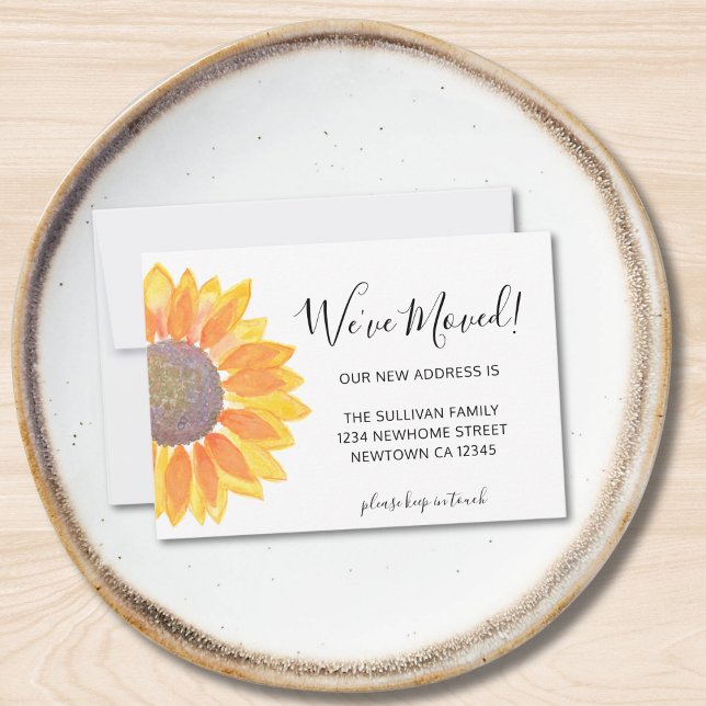 We've Moved Sunflower Announcement Card (Creator Uploaded)