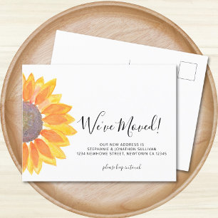 We've Moved Sunflower Announcement Postcard
