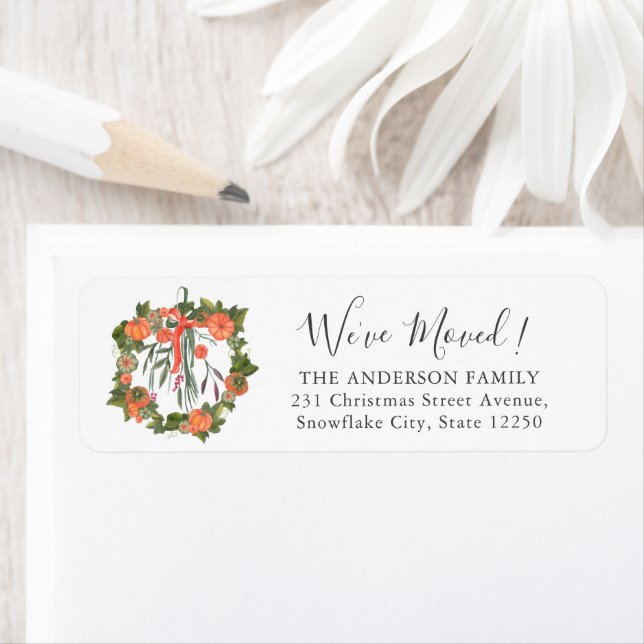 We've Moved Thanksgiving Pumpkin Wreath New Home (Insitu)