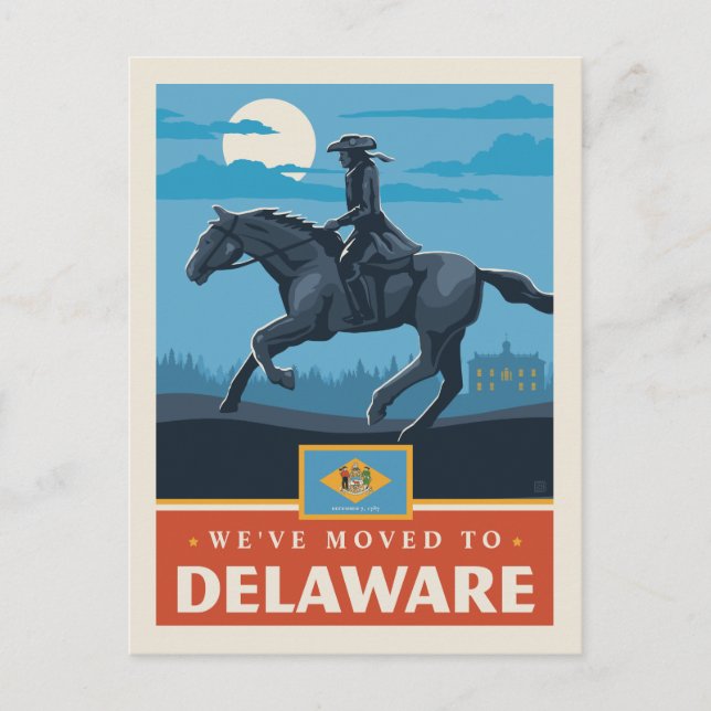We've Moved To Delaware Invitation Postcard (Front)