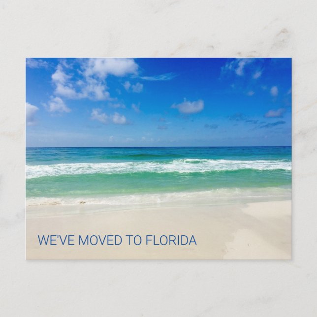 We've Moved to Florida Destin Beach Photo Moving Postcard (Front)