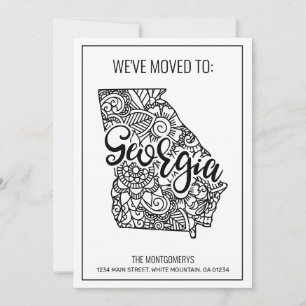 We've Moved To Georgia State Floral Mandala Home Announcement