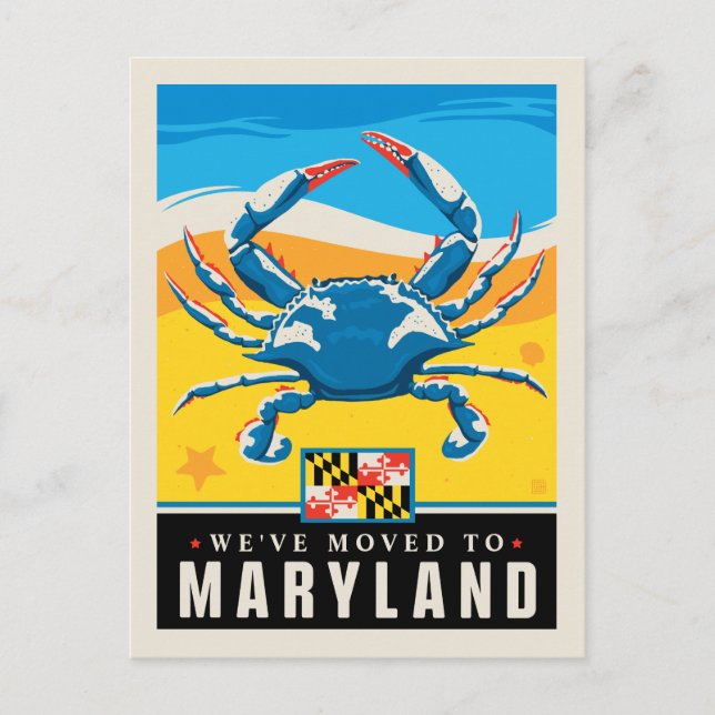 We've Moved To Maryland Invitation Postcard (Front)