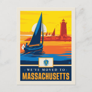 We've Moved To Massachusetts Invitation Postcard