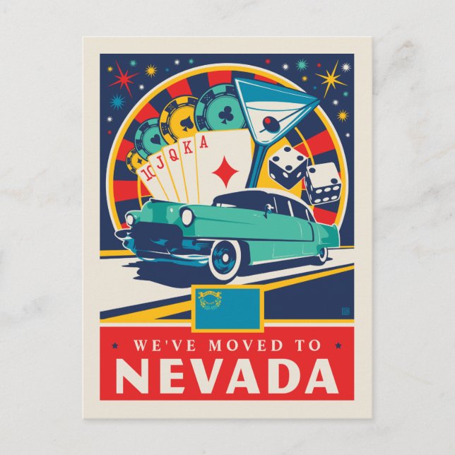 We've Moved To Nevada Invitation Postcard (Front)