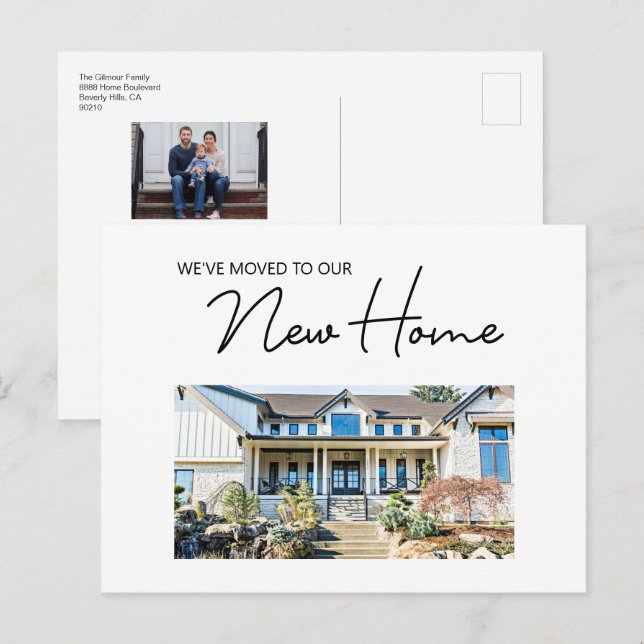 We've moved to New Home Moving Announcement photos (Front/Back)