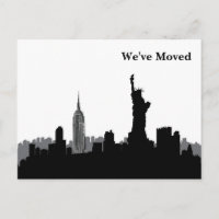 We've Moved to New York City Skyline Black White