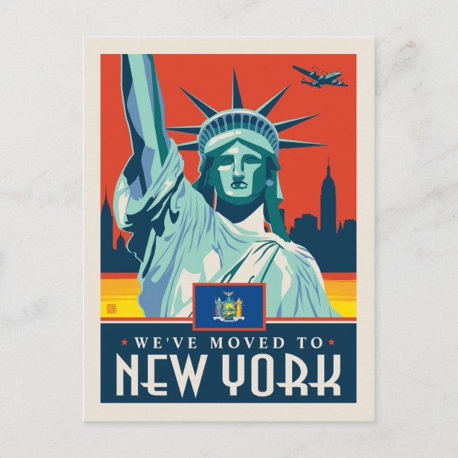 We've Moved To New York Invitation Postcard (Front)