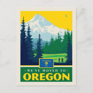 We've Moved To Oregon Invitation Postcard