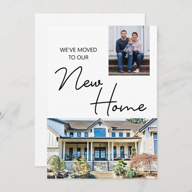 We've Moved to our New Home custom photo moving Holiday Card (Front/Back)