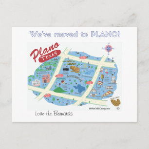 We've Moved to Plano Texas Postcard