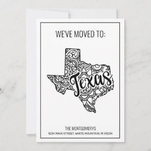 We've Moved To Texas State Floral Mandala Announcement