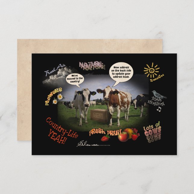 We've moved to the Country (custom.) Announcement (Front/Back)