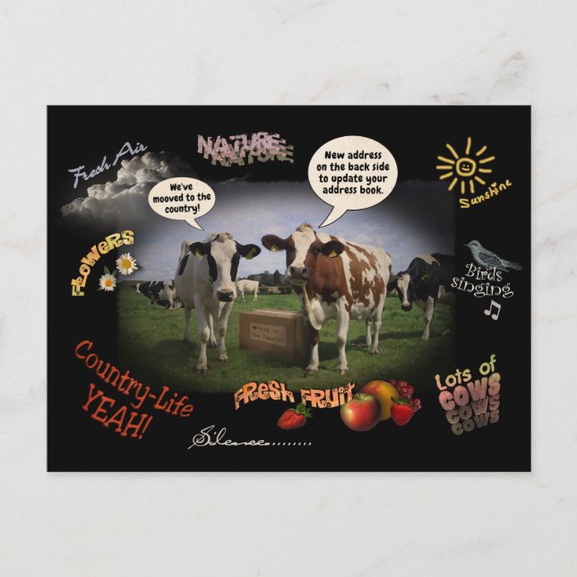 We've moved to the Country (customizable) Announcement Postcard (Front)