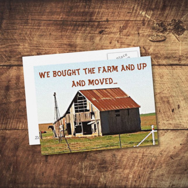 We've Moved to the Farm Funny Moving Announcement Postcard (Creator Uploaded)