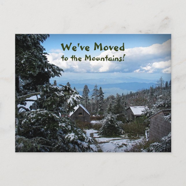 We've Moved to the Mountains! Address Change Announcement Postcard (Front)
