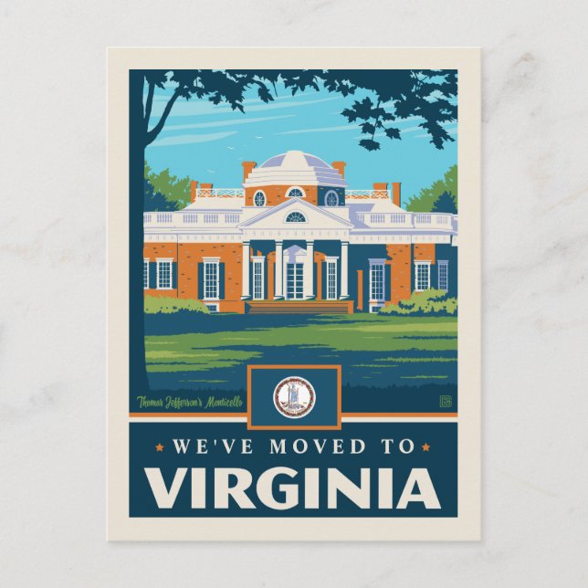 We've Moved To Virginia Invitation Postcard (Front)