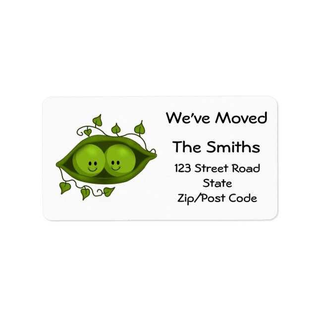 We've Moved, Two Peas In A Pod Label (Front)