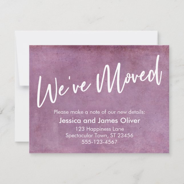 We've Moved Typography Pink Grunge Announcement (Front)