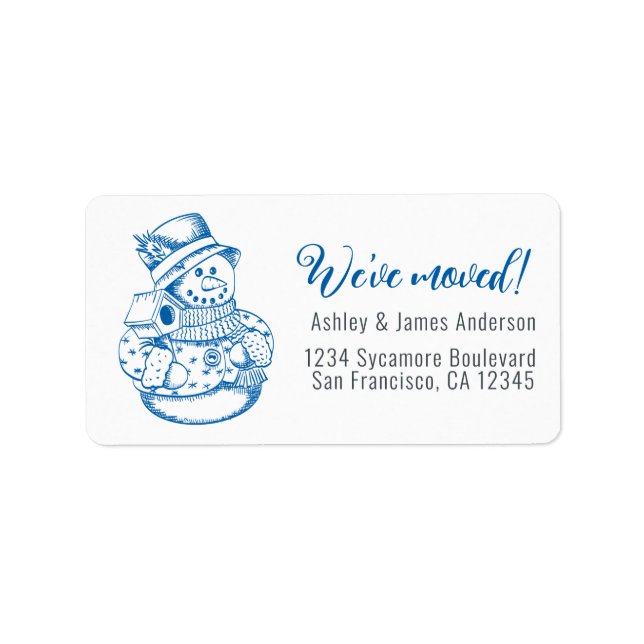We've Moved Vintage Christmas Holiday New Address  Label (Front)