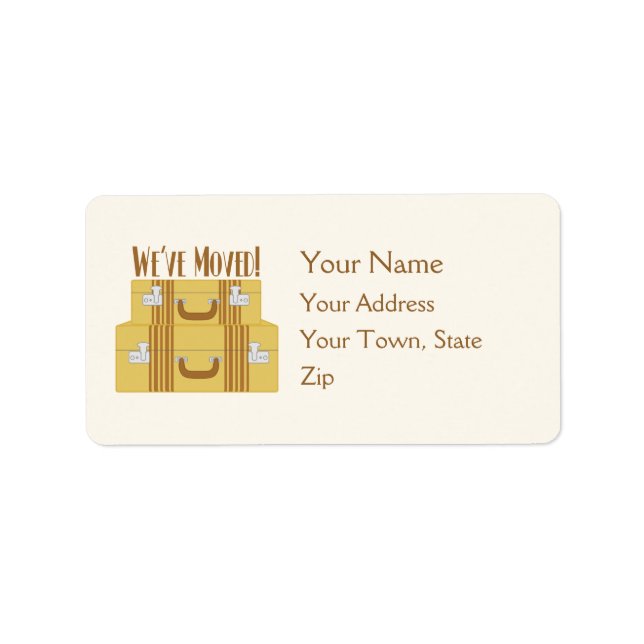 We've Moved - Vintage Suitcases Label (Front)