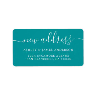 We've Moved Viridian Green New Address label